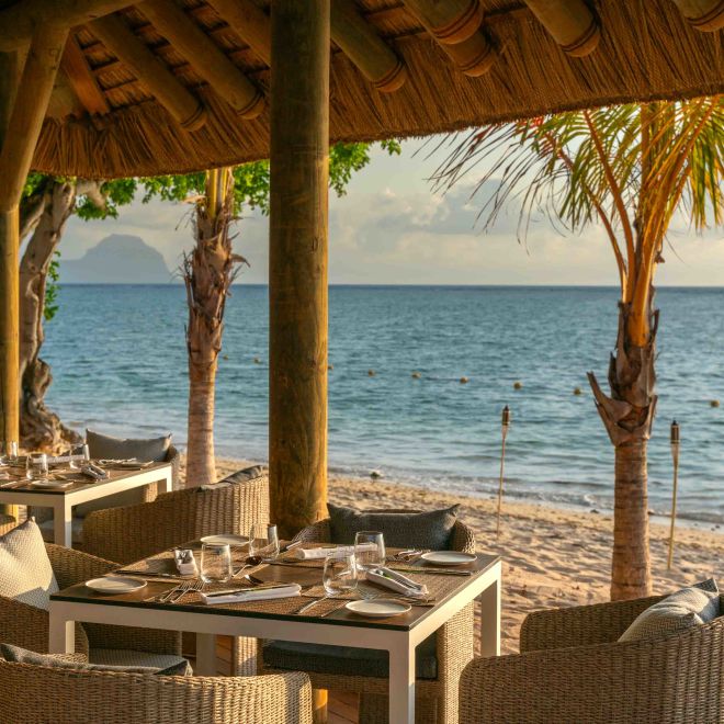 Tables at Coquillages Restaurant at the Beach