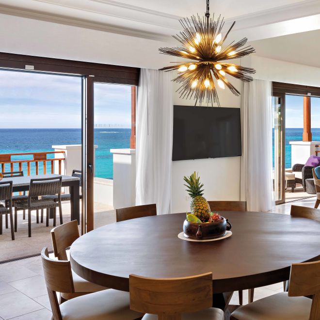 Three bedroom presidential suite view of dining area