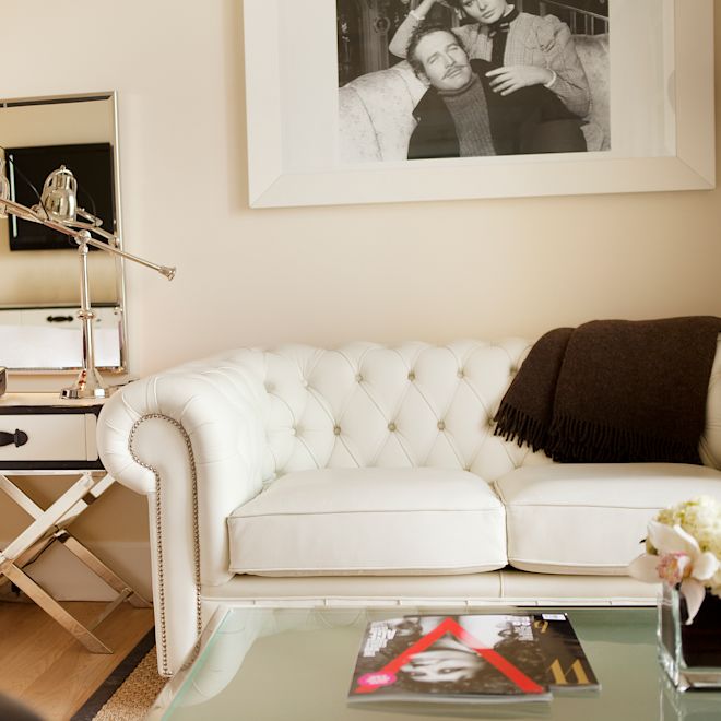 Lounge area with comfortable seating and table