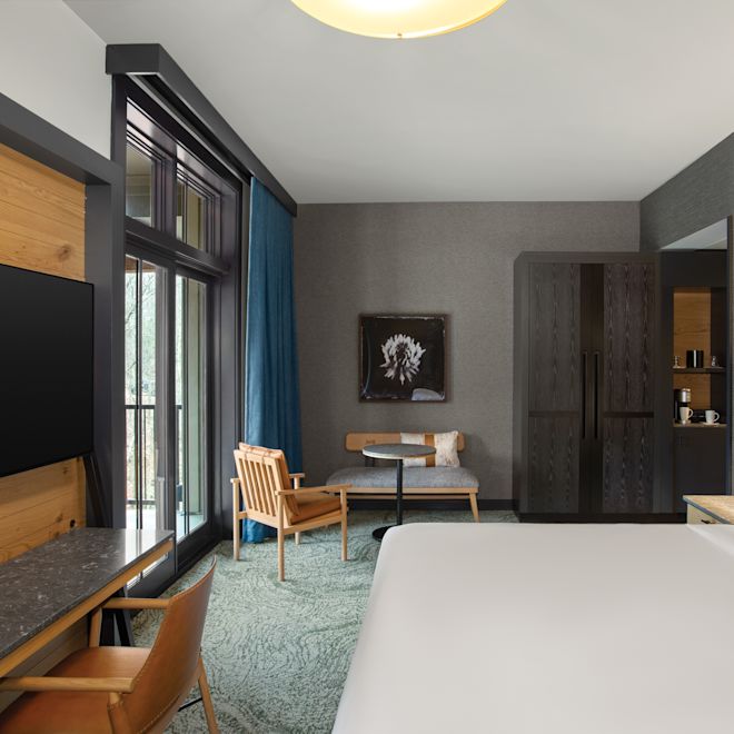 room with bed and bathroom veiw