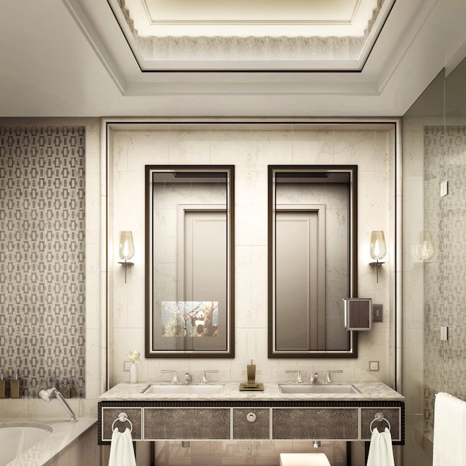 中国成都华尔道夫酒店 - 客房（特大床）浴室梳妆台