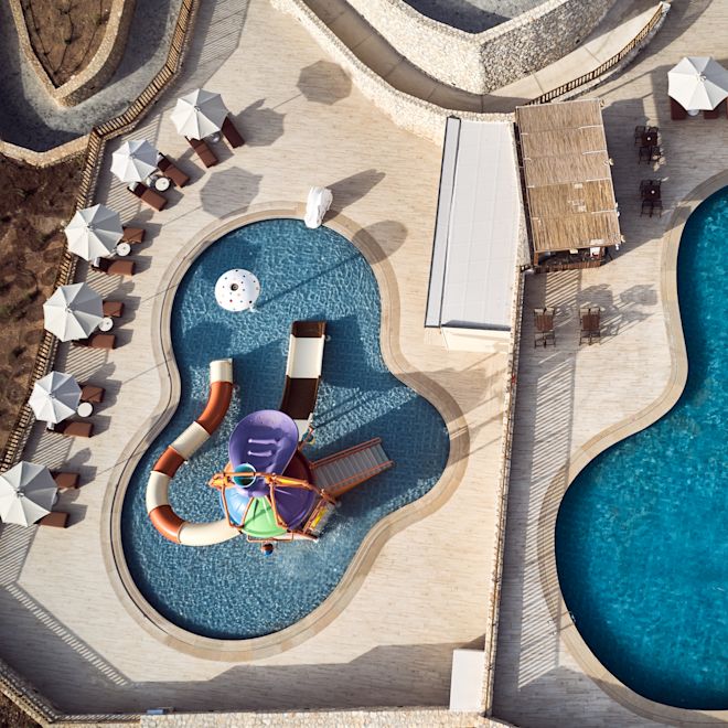 Aerial View of Outdoor Pool Area