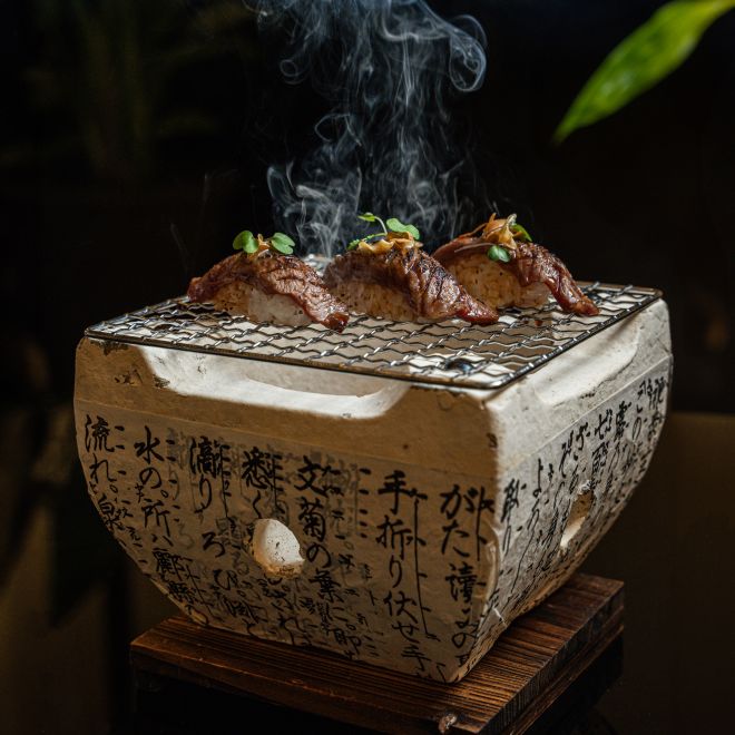 トライベッカ・マーケットの焼きたての肉料理