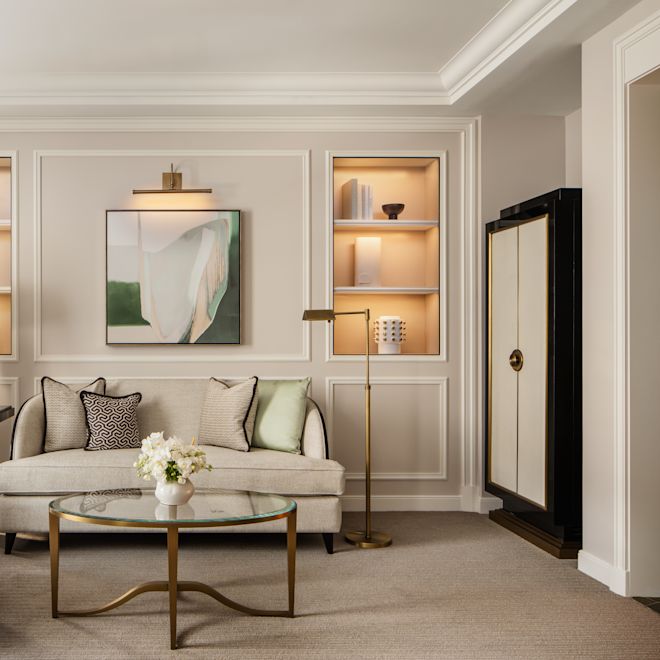 İki Adet Çift Kişilik Yataklı Oturma Alanı Görseli