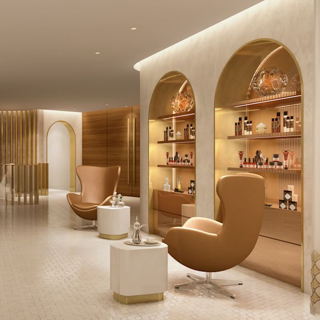 Accès à l'espace de réception pour le spa