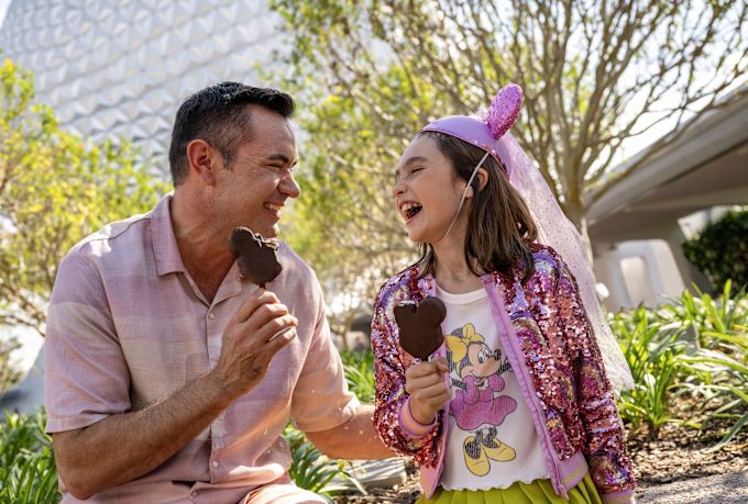 Daughter and Father with Ice Cream at Epcot