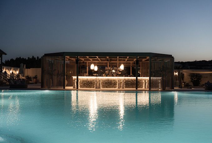 Collations et alcools du coucher du soleil