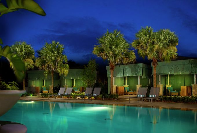 Outdoor Pool at Night