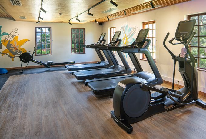 Centre sportif avec machines cardiovasculaires et fenêtres
