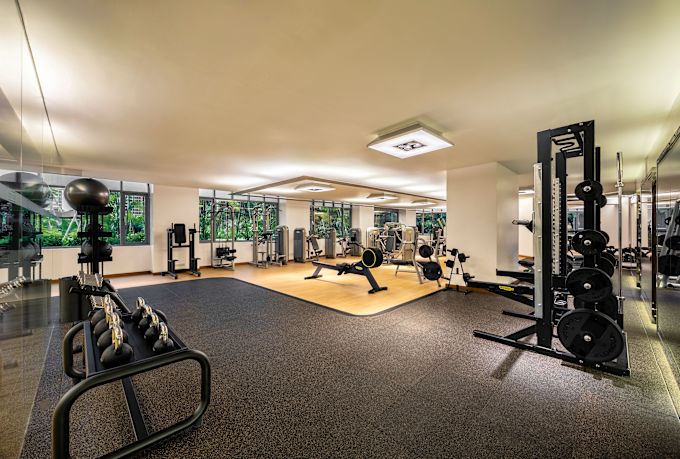 Fitness Center with Weights and other Modern Equipment