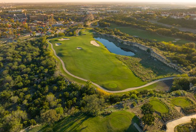Aerial view of golf course