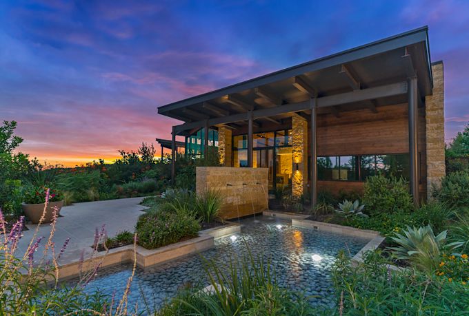 Spa front entrance water feature