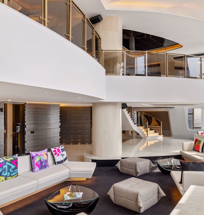 The Sky Villa living areas that flow together.
