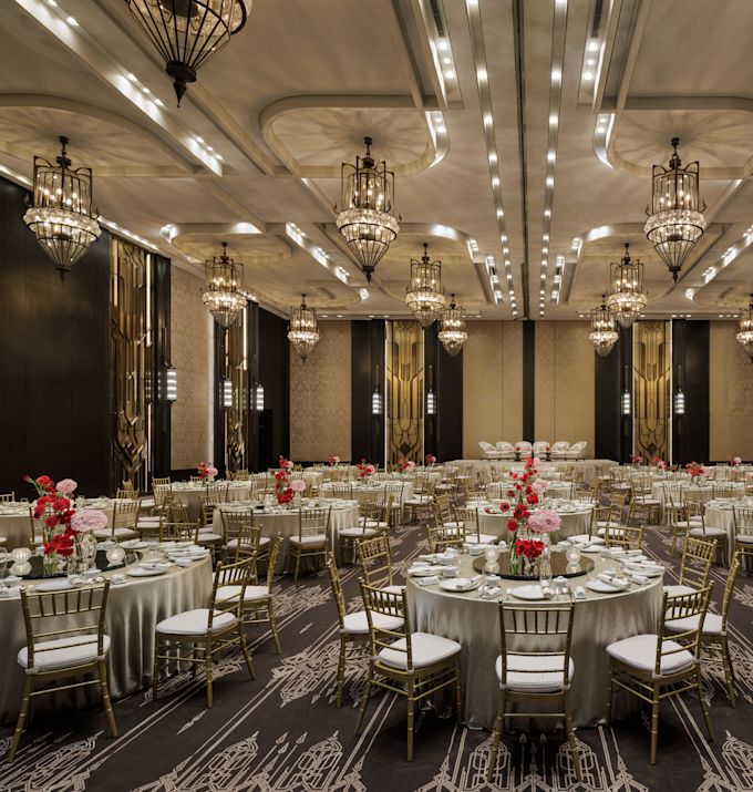 Magnolia Meeting Room Setup with Round Tables