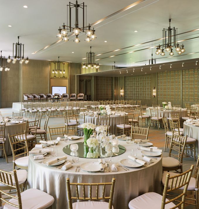 Camellia Meeting Room Setup with Round Tables