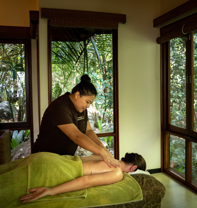 Lady Getting a Massage at the Spa