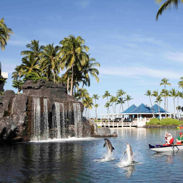 户外泻湖与圣诞老人