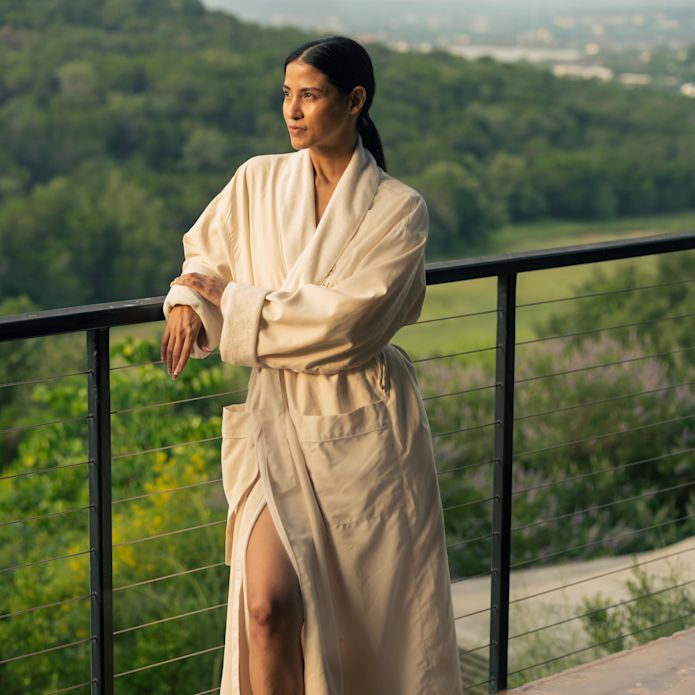 Of course standing on the balcony looking out over the trees