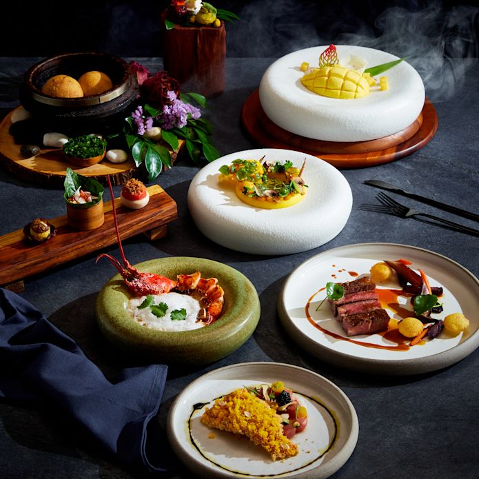 a Table with Food Selections at City Terrace Restaurant