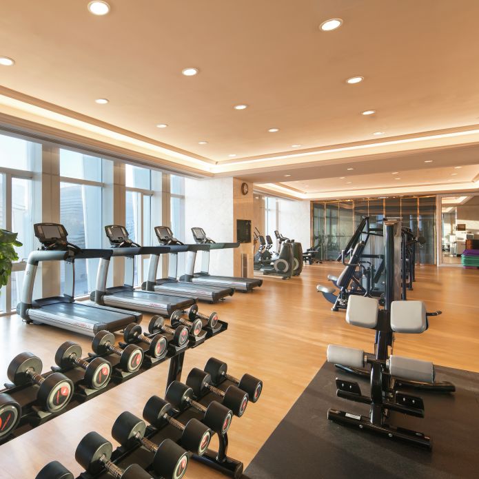 Fitness center with weights and cardio machines