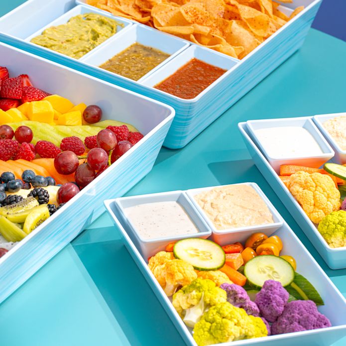 tăvi pentru gustări, fructe, legume, chipsuri