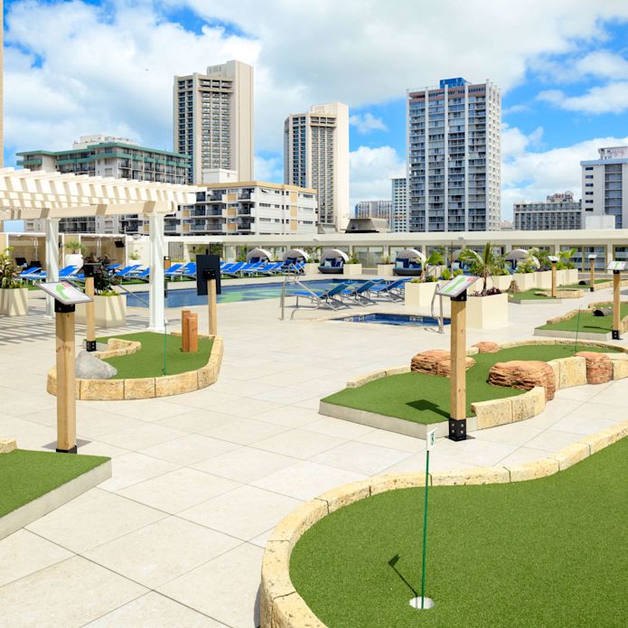 mini golf course, pool