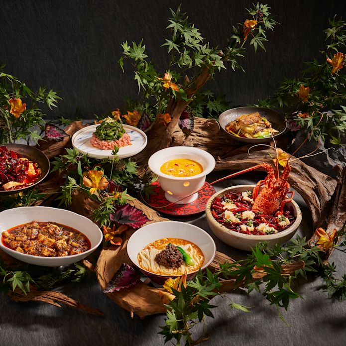 Food Selections on a Table at a Restaurant
