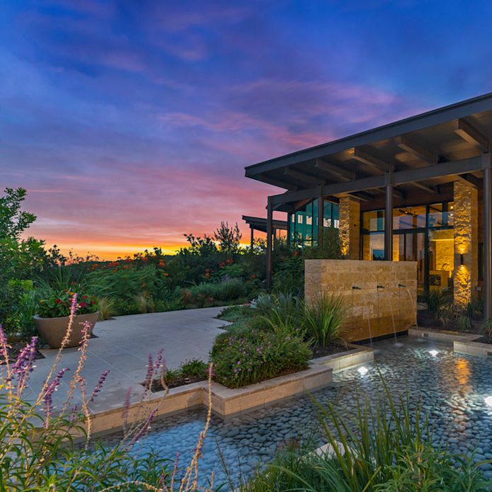 Spa front entrance water feature