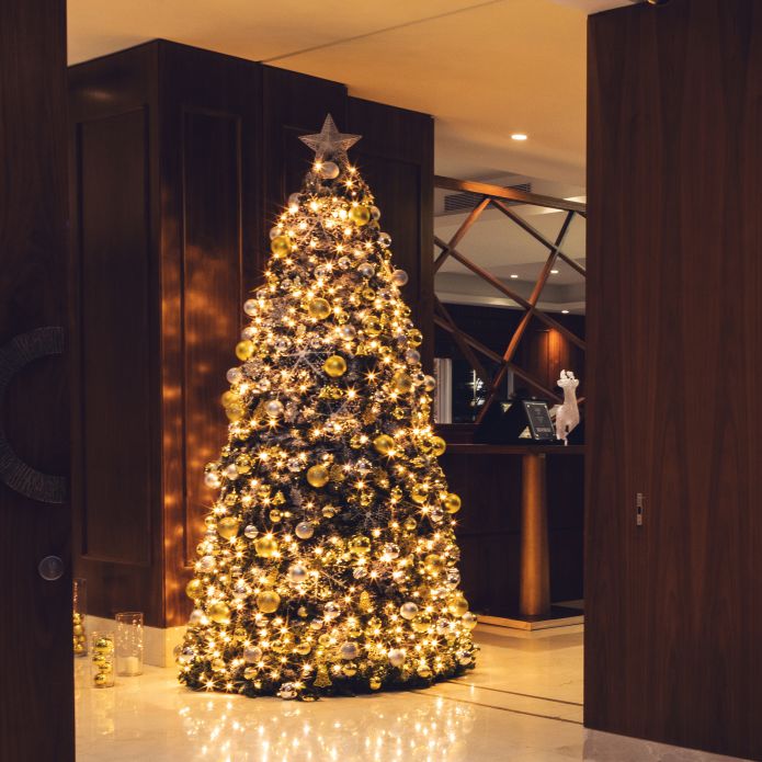 Christmas tree in lobby