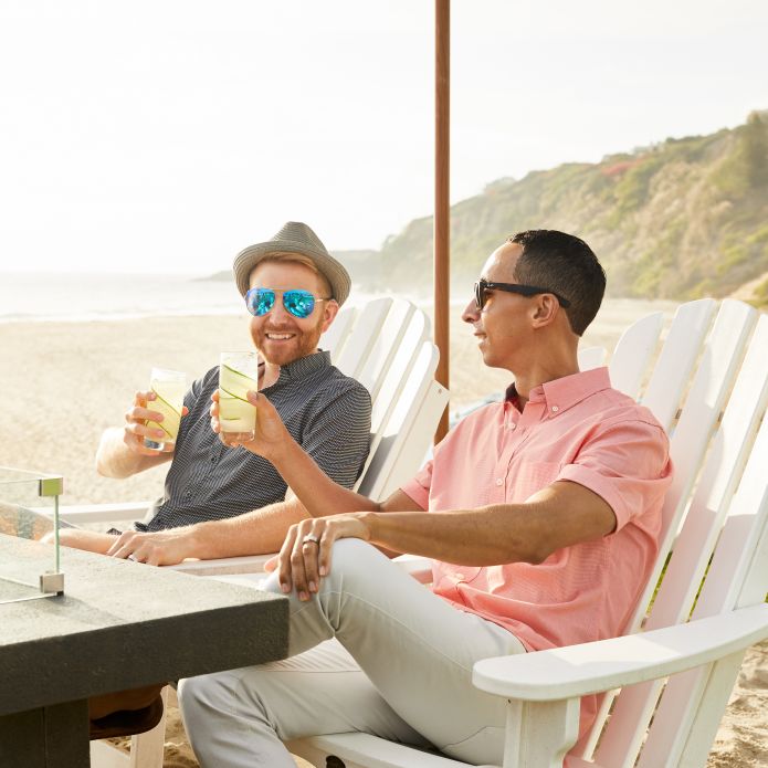 Men Having Drinks at Monarch Bay Beach Club at the Beach