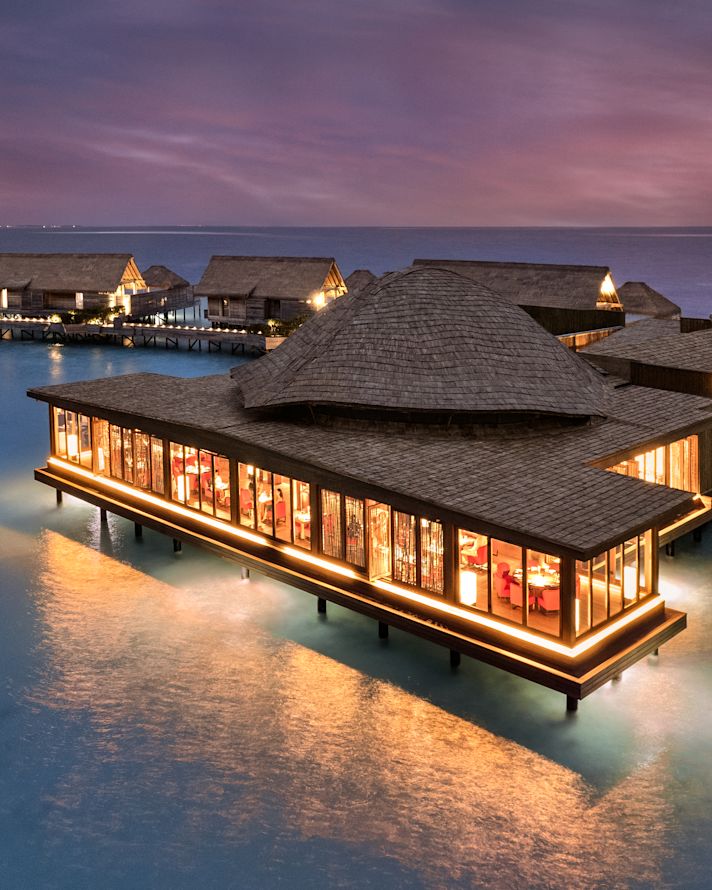 Panoramic View of Zuma Restaurant on the Water at Sunset
