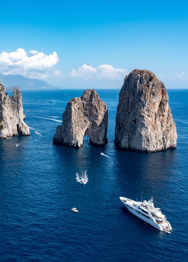 Iconic Rock Formations on the Water in Capri Islands
