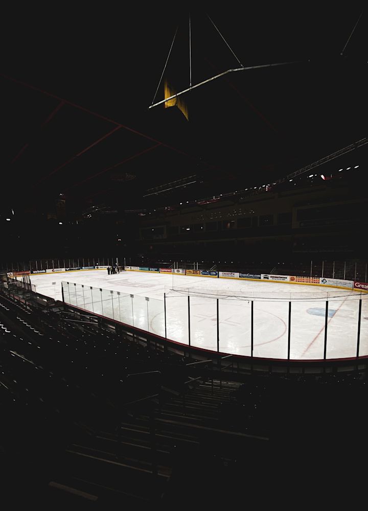 An empty ice hockey rink