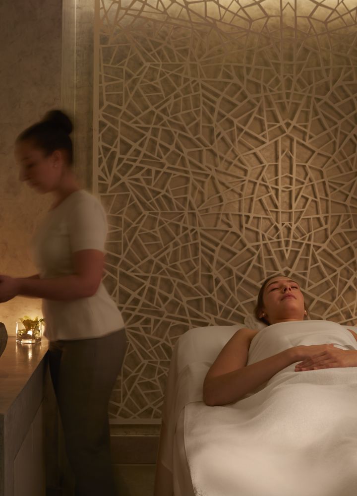 Woman Lying on Spa Bed waiting for Spa Treatment