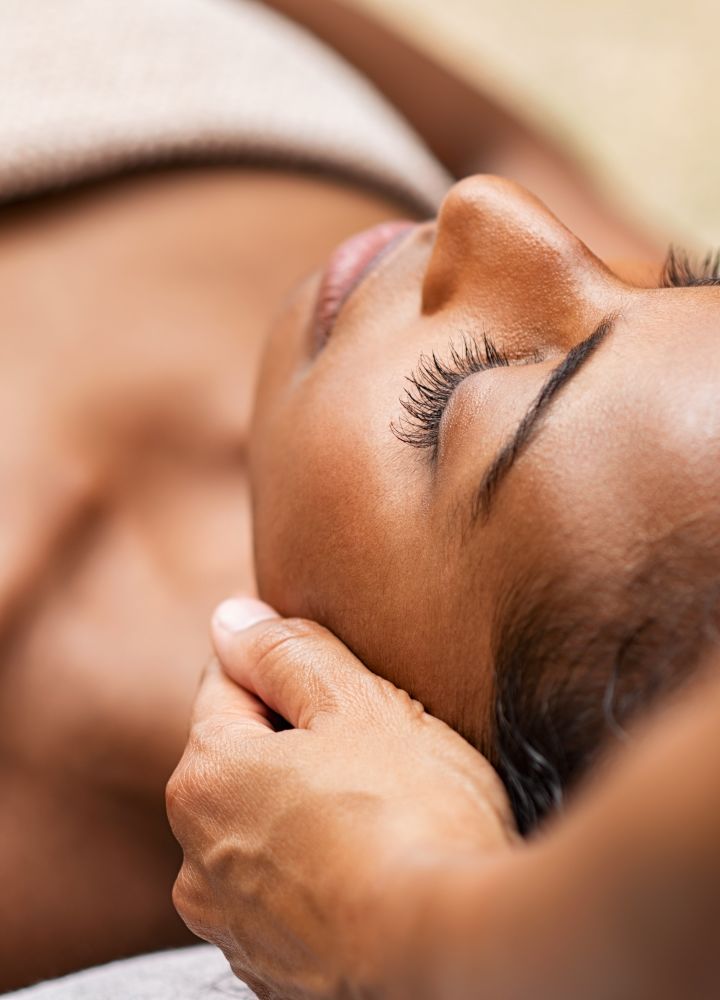 Closeup of woman having a massage