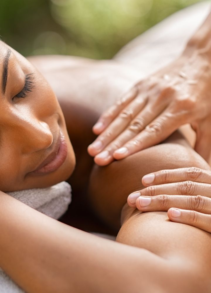 Closeup of woman having a massage