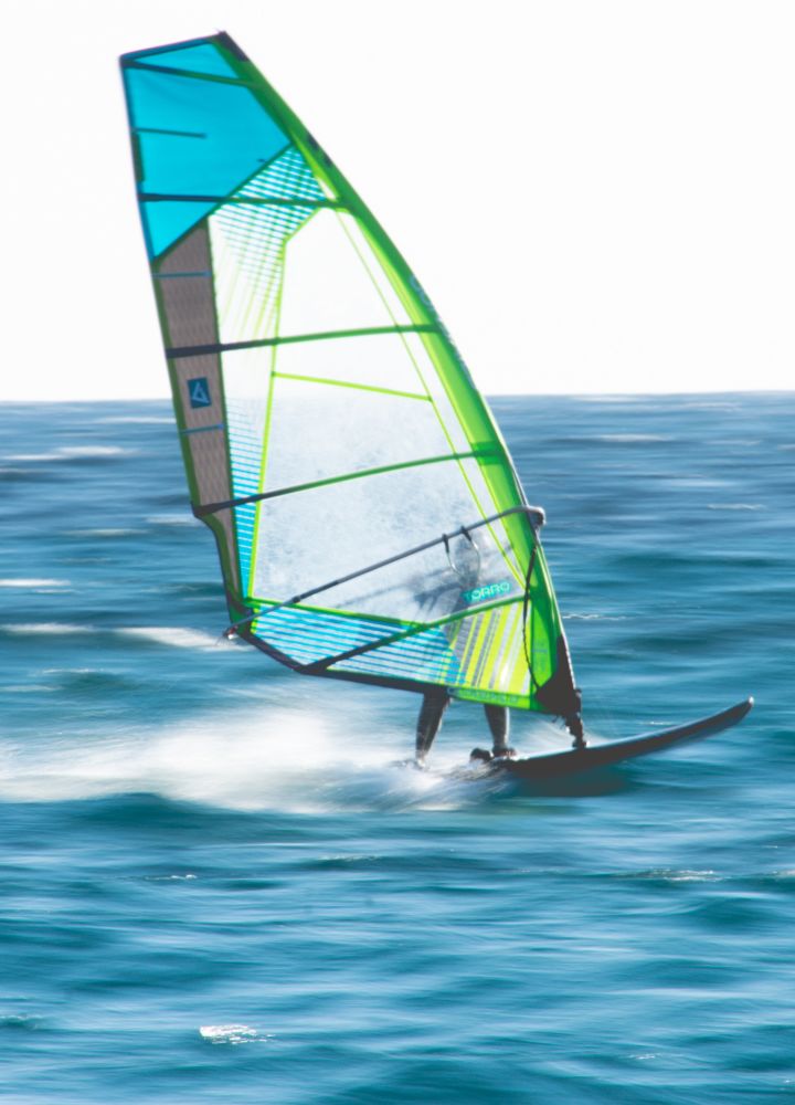 Person wind surfing