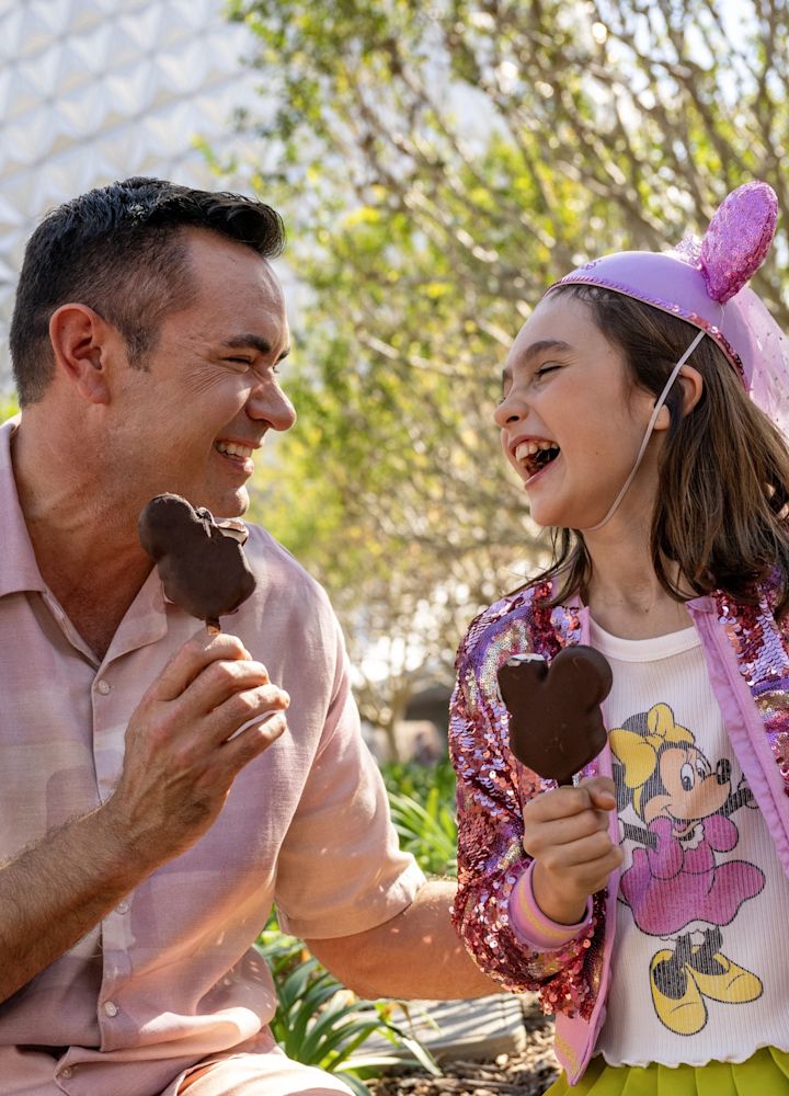 Daughter and Father with Ice Cream at Epcot