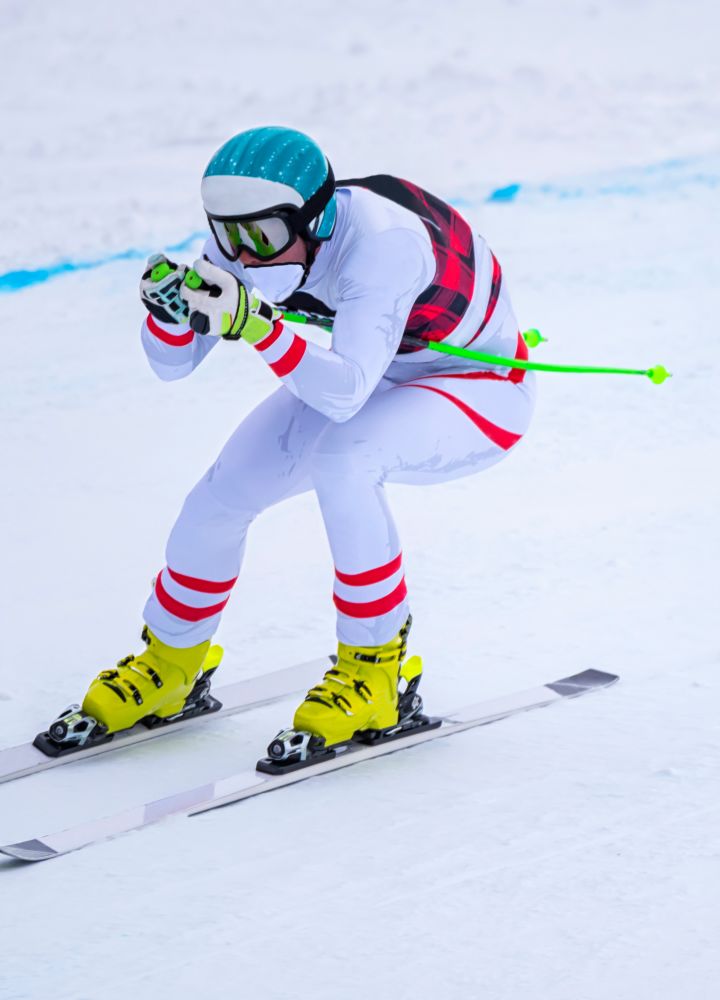 Person skiing down slope
