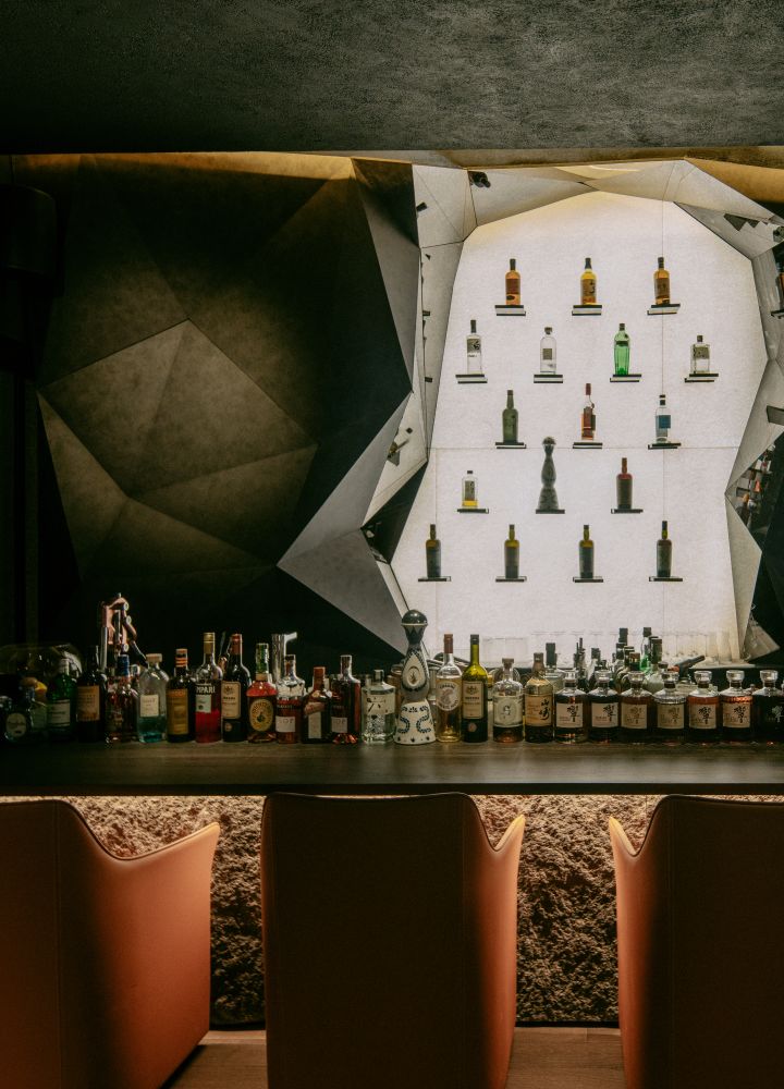 Bottles of spirits on the House Bar