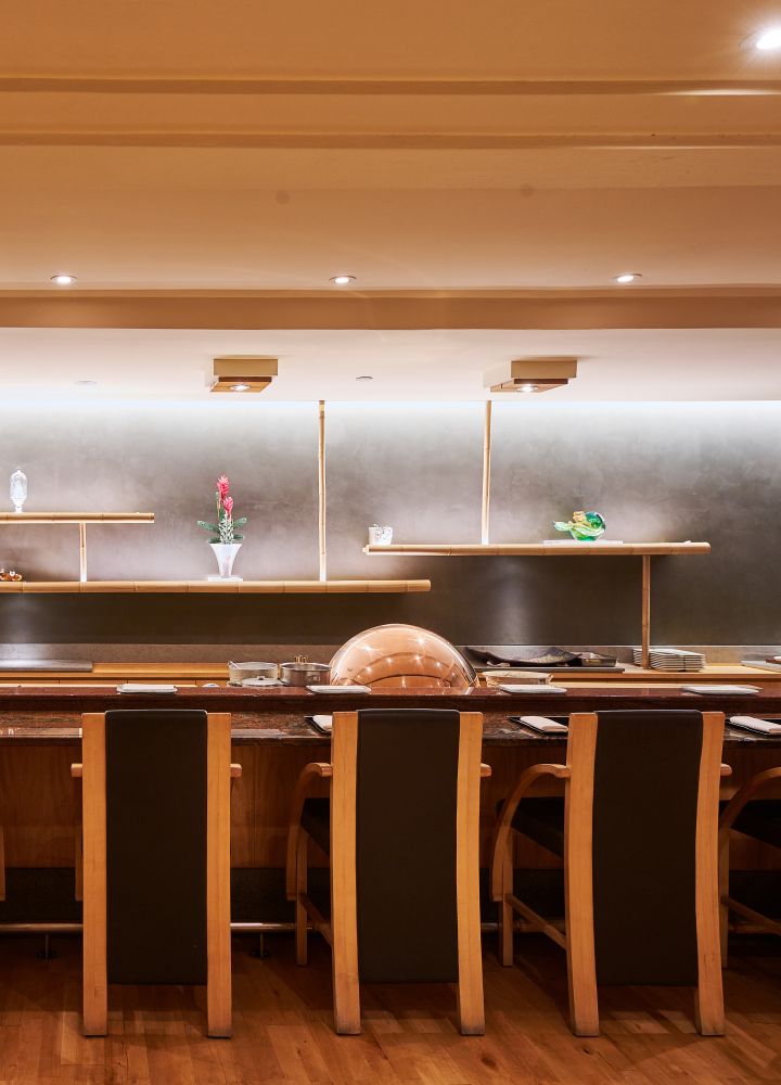 Cooking stations in Tenshin restaurant
