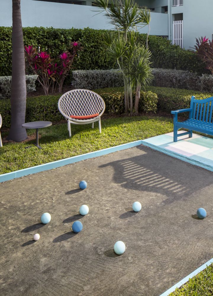 Bocce Ball Game in Patio Area