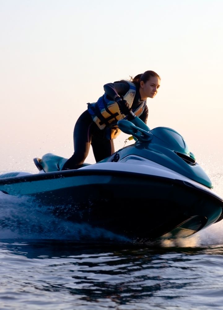 man riding jetski