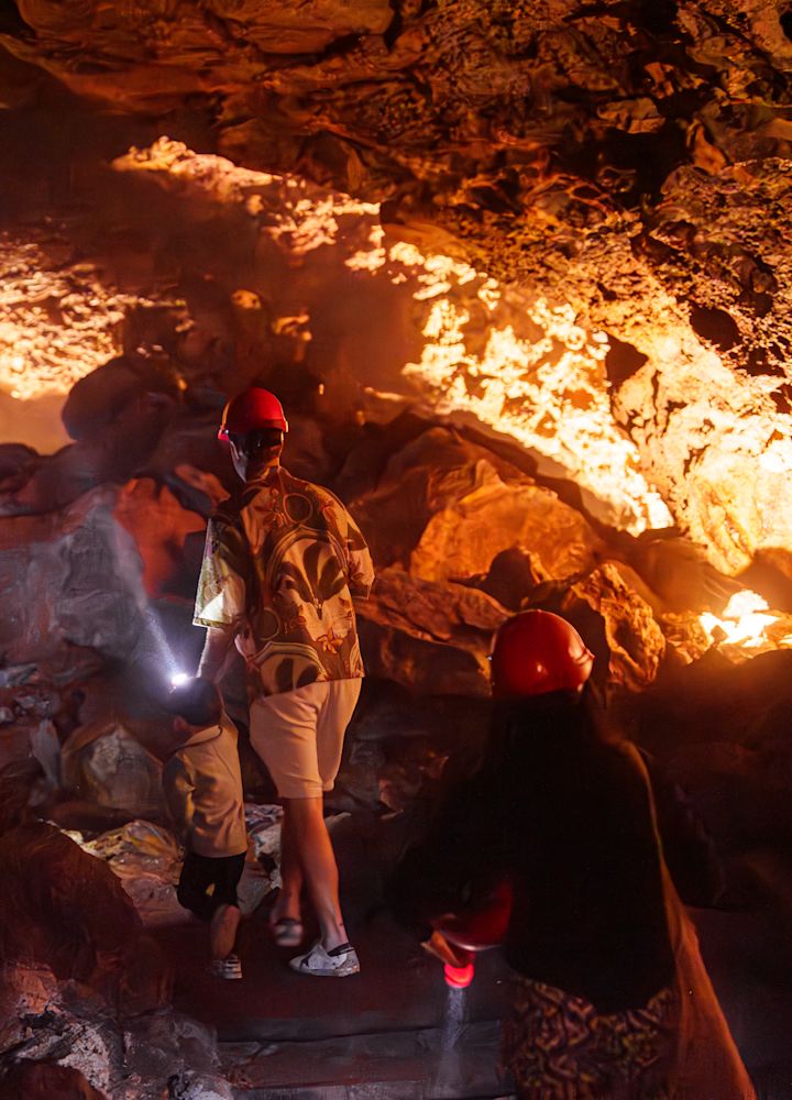 People Walking at Lava Tunnel Restaurant