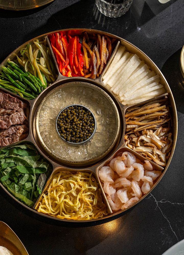 Snack Tray and Sauces at Baekjong Black Restaurant