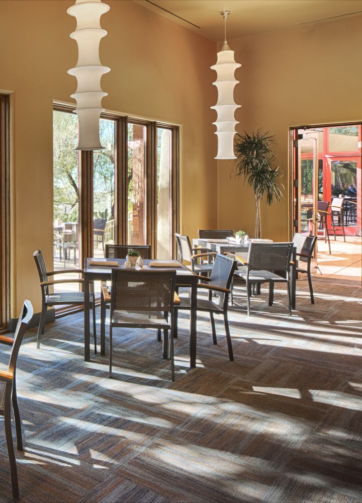 Spa Cafe tables, window view