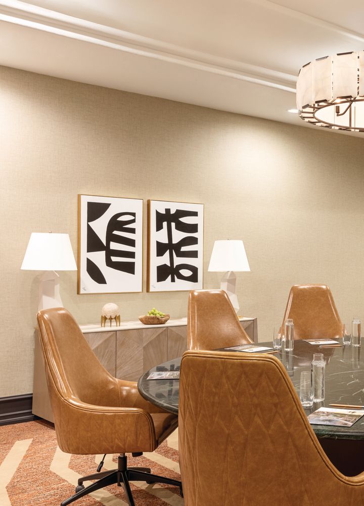 Round Table in Boardroom with an HDTV