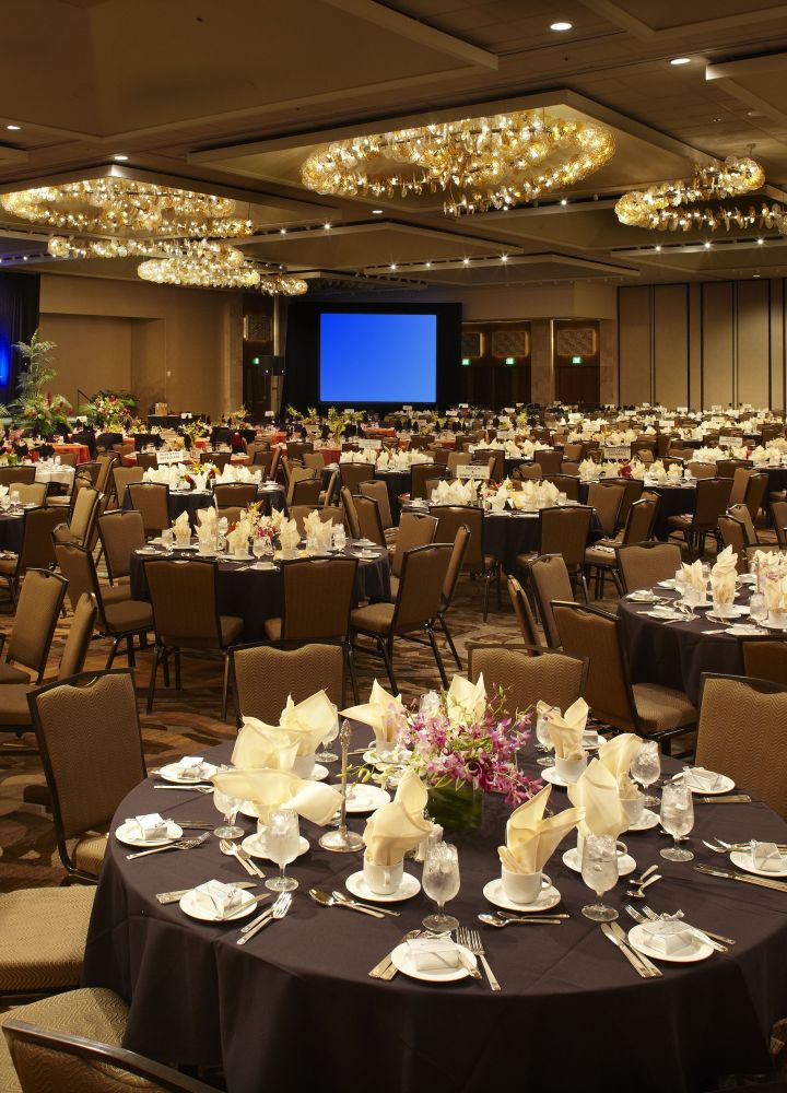 Ballroom With Round Banquet Tables