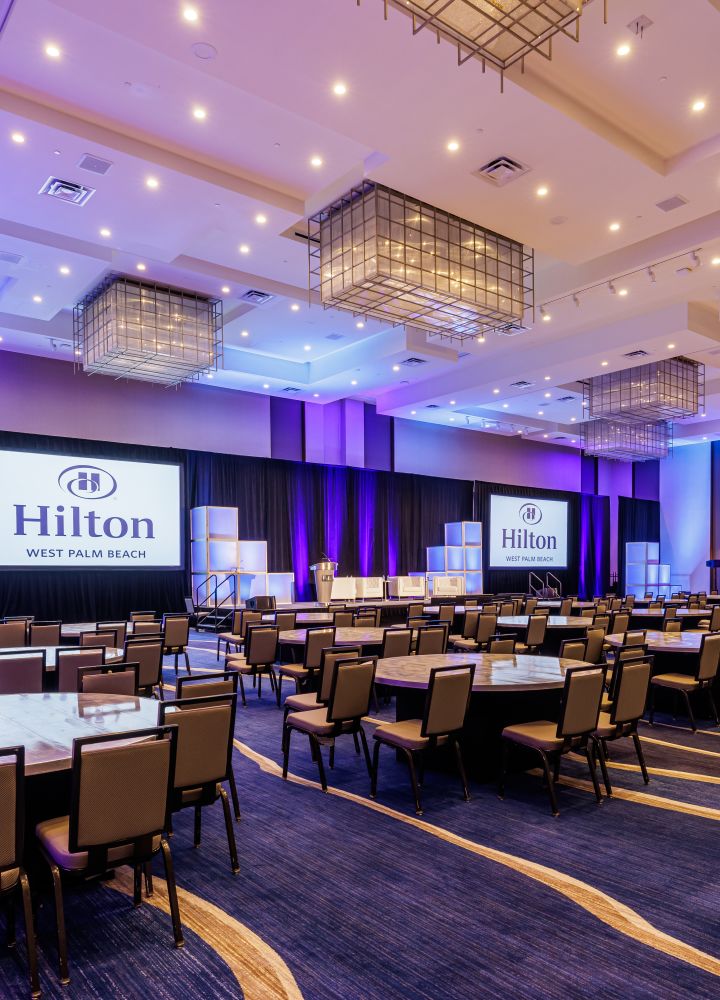 Oceana Meeting Room Setup with Round Tables