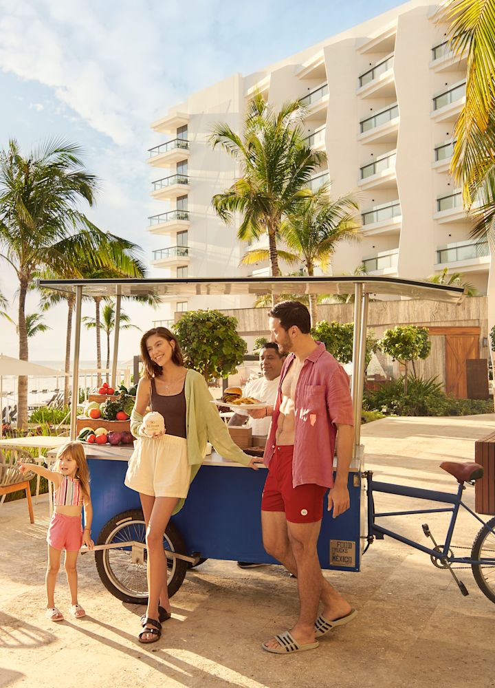 hotel exterior and beach area